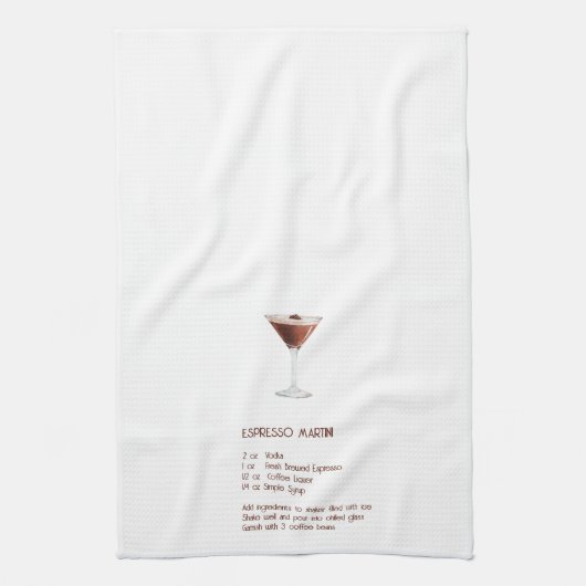 Espresso Martini Recipe キッチンタオル (縦)