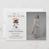 Espresso Martini Tiniビット古い誕生日写真 招待状 (正面)