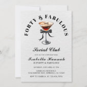 Espresso Martini Tini Bit Older 40thBirthday Party 招待状 (正面)
