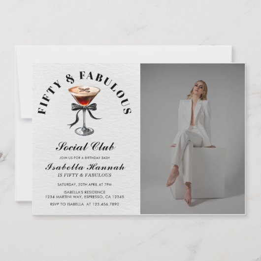Espresso Martini Tini Bit Older 50thBirthday Photo 招待状 (正面)
