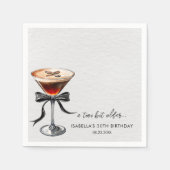 Espresso Martini Tini Bit Older Birthday Party スタンダードカクテルナプキン (正面)