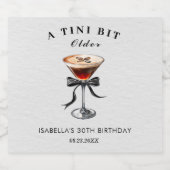 Espresso Martini Tini Bit Older Birthday Party スパークリングワインラベル (シングルラベル)