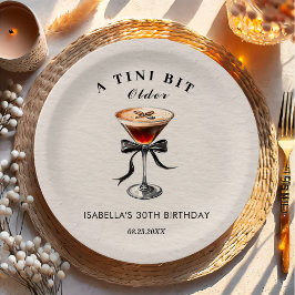 Espresso Martini Tini Bit Older Birthday Party ペーパープレート