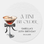 Espresso Martini Tini Bit Older Birthday Party ラウンドシール (正面)