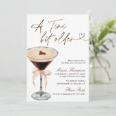 Espresso Martini Tini Bit Older Birthday Party 招待状 (スタンド正面)