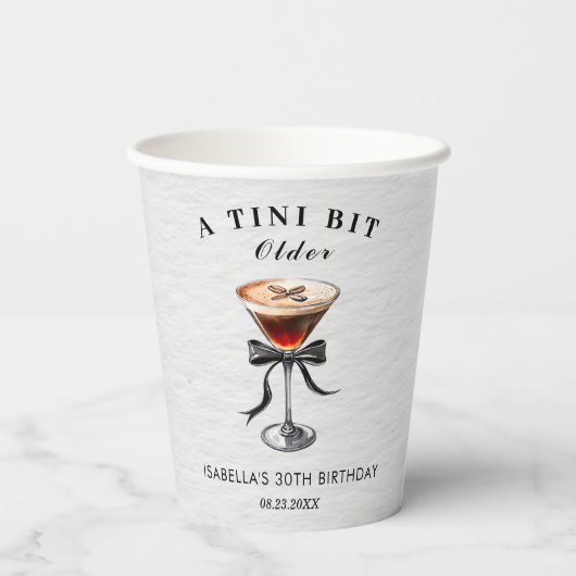 Espresso Martini Tini Bit Older Birthday Party 紙コップ (裏面)