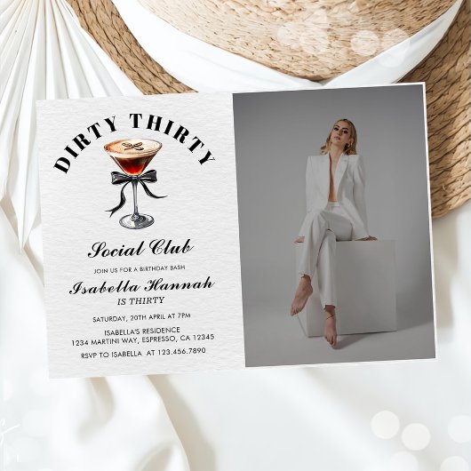 Espresso Martini Tini Bit Older Birthday Photo 招待状