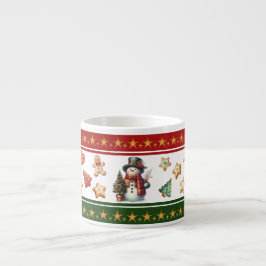 Espresso Mug with Snowman and Christmas Cookies エスプレッソカップ