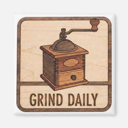 Espresso Shot Wooden Sign マグネット (正面)