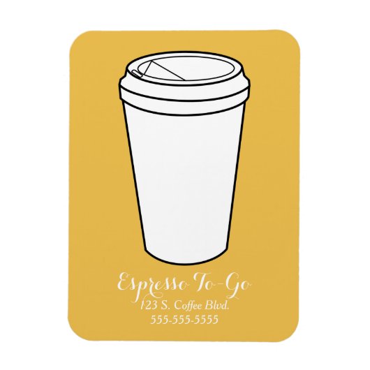 Espresso To-Goビジネスのマスタードの背景 マグネット (縦)