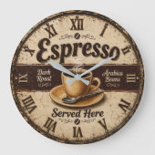 Espresso Vintage Coffee Bar ラージ壁時計 (正面)