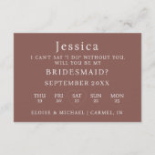 Espresso Will You Be My Bridesmaid Proposal Card 招待状 (裏面)