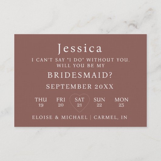 Espresso Will You Be My Bridesmaid Proposal Card 招待状 (裏面)