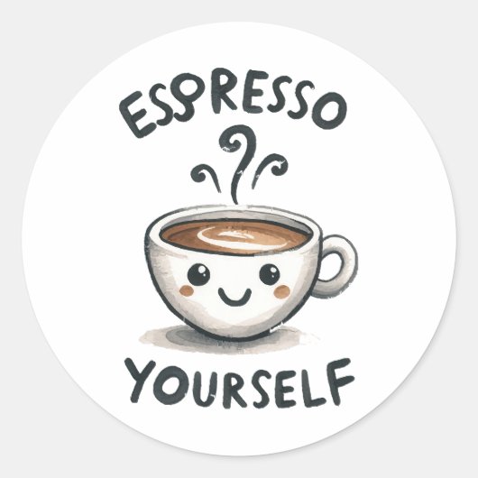 Espresso Yourselfコーヒー ラウンドシール (正面)