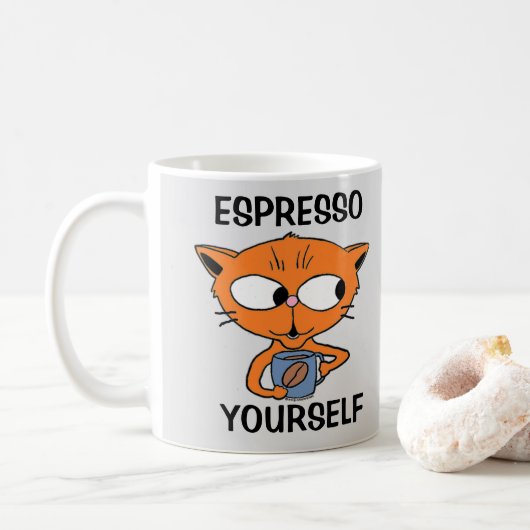 ESPRESSO YOURSELF コーヒージョーク ユーモア コーヒーマグカップ (ドーナツ)