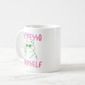 Espresso Yourself Funny Cat Coffee コーヒーマグカップ (正面左)