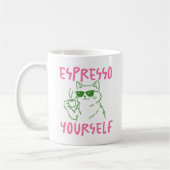 Espresso Yourself Funny Cat Coffee コーヒーマグカップ (左)