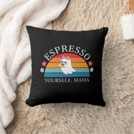 Espresso Yourself Mama - Retro Rainbow Ghost クッション