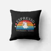 Espresso Yourself Mama - Retro Rainbow Ghost クッション (裏面)