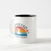 Espresso Yourself Mama - Retro Rainbow Ghost ツートーンマグカップ (正面左)