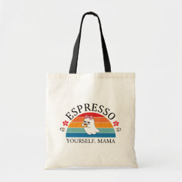 Espresso Yourself Mama - Retro Rainbow Ghost トートバッグ
