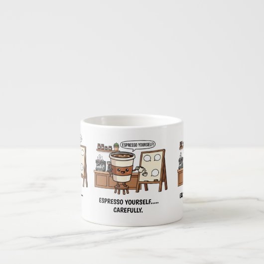 Espresso Yourself Mug – Funny Coffee Cup Gift エスプレッソカップ (正面)