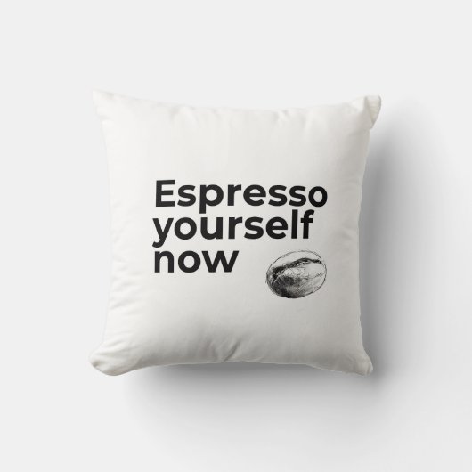 Espresso Yourself Now Bean付きコーヒー引用文 クッション (正面)