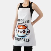 Espresso Yourself - Pixel おもしろい Art Coffeeデザイン エプロン (インサイチュ)