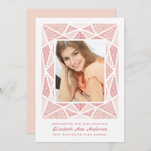 Esprit卒業写真アナウンスメント赤面 案内状 (正面/裏面)