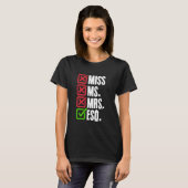 Esq法律学校学生未来弁護士弁護士法 Tシャツ (正面フル)