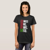 Esq法律学校学生未来弁護士弁護士法 Tシャツ (正面フル)