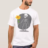 Esqueleto divertido com sua flor amarela tシャツ (正面)