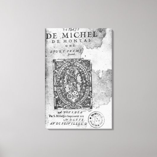 'Essais'初版のタイトルページ キャンバスプリント (正面)