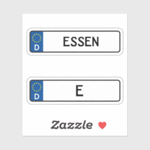 Essen kennzeichen、ドイツ自動車免許プレート シール