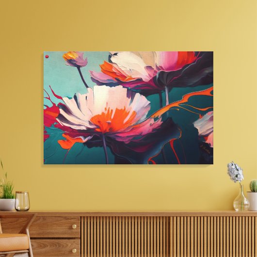 Essence Of The Garden III – Luminous Floral Motion キャンバスプリント (インサイチュ (リビング))