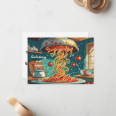 Essens Einladung, Nudelgericht mit Tomatensoße ノートカード (正面/裏面インサイチュ)