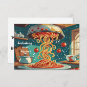Essens Einladung, Nudelgericht mit Tomatensoße ノートカード (正面/裏面)