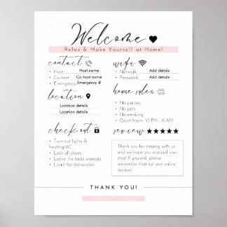 Essential Airbnb Info Sign - Airbnb House Rules ポスター