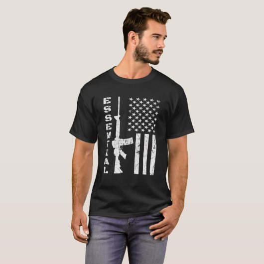 Essential Ar15 American Flag 2Nd Correction Ar 15 Tシャツ (正面フル)