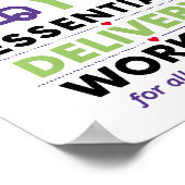Essential Delivery Workersポスターに感謝 ポスター (角)
