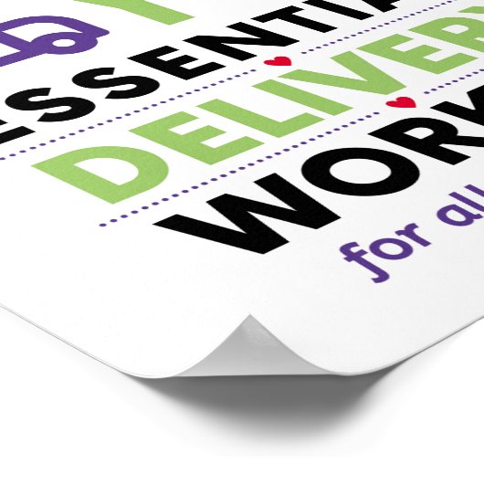 Essential Delivery Workersポスターに感謝 ポスター (角)