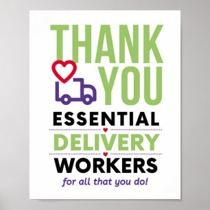 Essential Delivery Workersポスターに感謝 ポスター