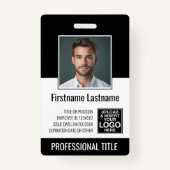 Essential Employee – 写真、バーコード、ロゴ、タイトル バッジ (正面)