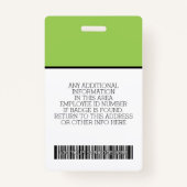 Essential Employee – 写真、バーコード、ロゴ、名前 バッジ (裏面)