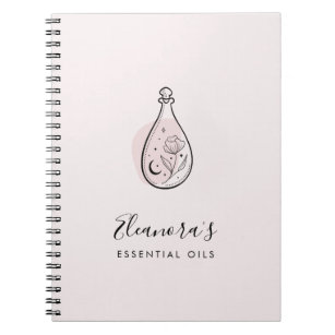 Essential Oils Aromatherapy Logo Blush Pink ノートブック