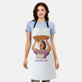 Essential Oils Funny Pizza Illustration | Girly エプロン (着用した状態)