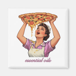 Essential Oils Funny Pizza Illustration | Girly マグネット