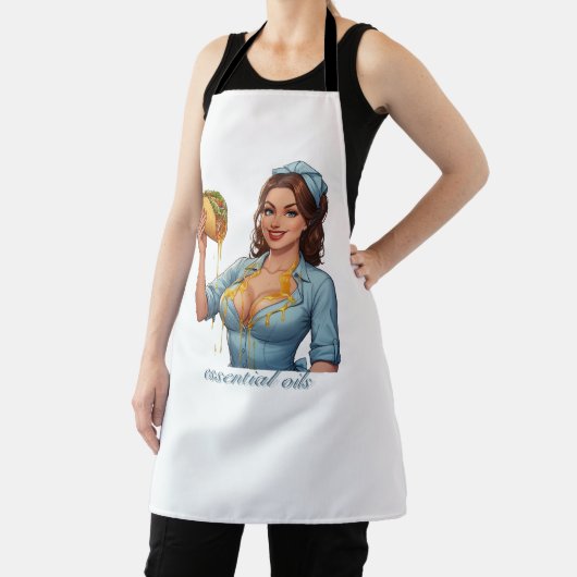 Essential Oils Funny Taco Illustration | Girly エプロン (インサイチュ)