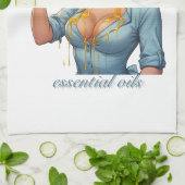 Essential Oils Funny Taco Illustration | Girly キッチンタオル (折り畳み)