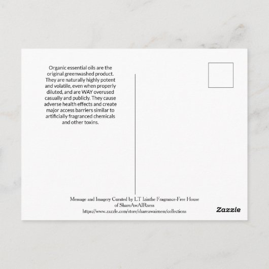 Essential Oils Myth/Fact Postcard ポストカード (裏面)